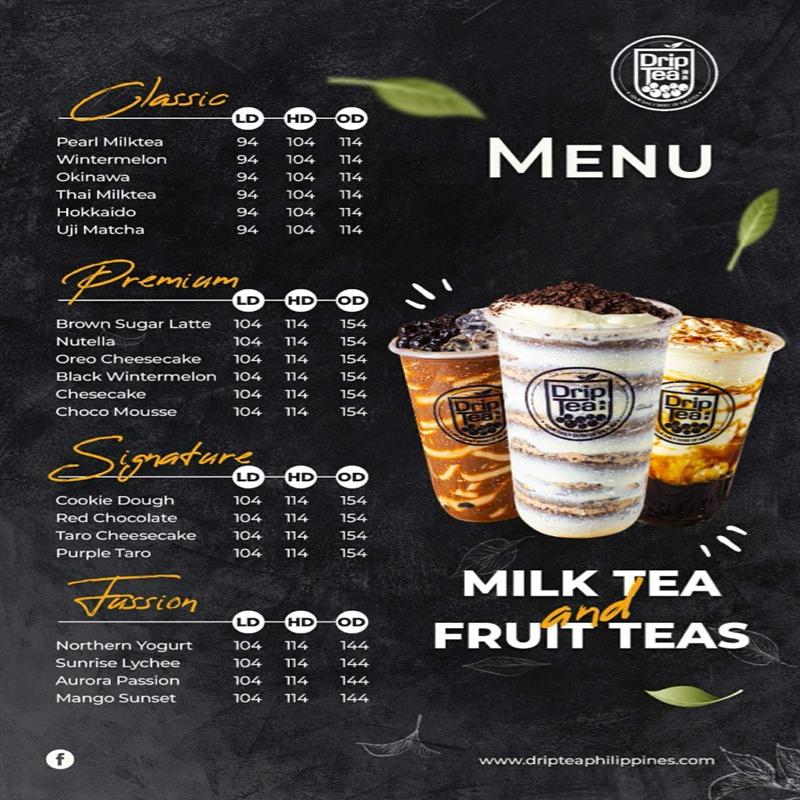 DRIPTEA Menu